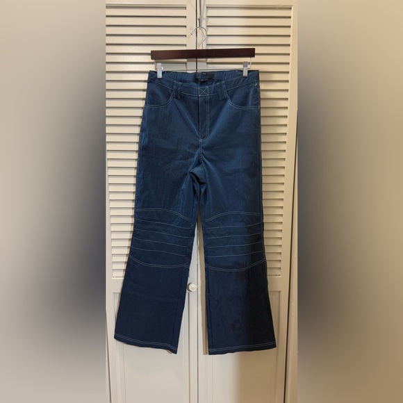 Urban Outfitters Silence + Noise Reflective Pants Women's Navy Blue Trousers - Picture 2 of 6